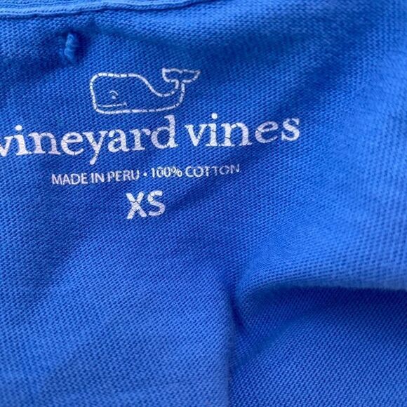 Vineyard Vines Happy Holiday 2016 Long Sleeve Blue Whale Logo Tee Shirt Top XS - Picture 6 of 8